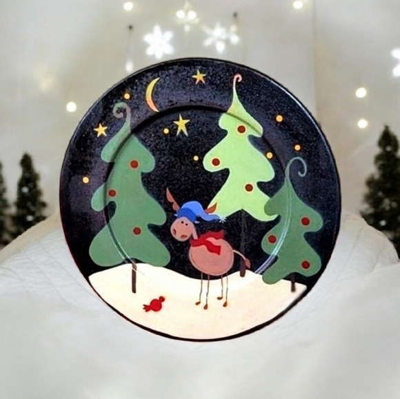 The Hearthside Collection Christmas Moose Decorative Plate Michelle L. Kildow - Picture 5 of 6